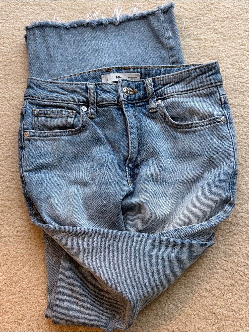 MNG Mango Light Wash Blue Jeans Size 2 Classic Denim Y2K - Picture 5 of 6